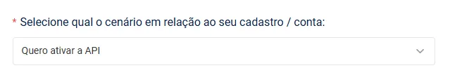 Cenário do cadastro